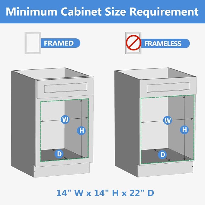 ROOMTEC 2 Tier Individual Pull Out Cabinet Organizer 13½"W x 21½"D, Slide Out Wood Shelves Organizers, Pull Out Drawers Organization and Storage for Kitchen Cabinet
