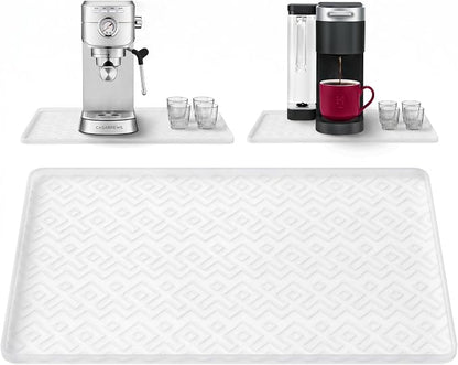 Silicone Coffee Mat 19" x 12", Waterproof Coffee Bar Mat, Spill-Proof Coffee Maker Mat for Kitchen Counter, Non-Slip Coffee Machine Mat, Durable Counter Protector