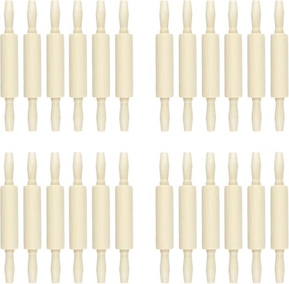 24 Pack Wood Small Rolling Pin for Kids, 7.9 Inch Kids Rolling Pin for Home Kitchen