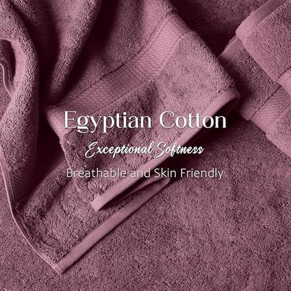 SUPERIOR Egyptian Cotton Plush & Absorbent, Bath Towel Set of 2, Plum