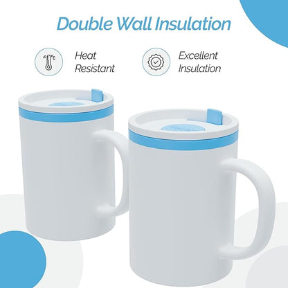Copco Desk Mug 16 oz - Durable BPA-Free, Double-Wall Insulation for Hot & Cold Drinks, Microwave & Dishwasher Safe, Ideal for Office, Home, Travel - Spill-Resistant Reusable Mug (Teal)