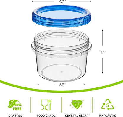 Soelomu 16 oz Freezer Storage Containers with Twist Top Lids, 10 Pack Reusable Meal Prep Containers Plastic Stackable Food Storage Containers for Sauce Salad Leftover Oats