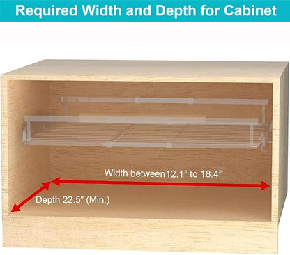 iPEGTOP 2 Pack Pull Out Cabinet Drawer Shelf Organizer, Extendable Sliding Slide Out Pantry Shelves Storage Heavy Duty for Kitchen Cabinets Under Sink, Adjustable Width 12.1~18.4" W x 22.4" D