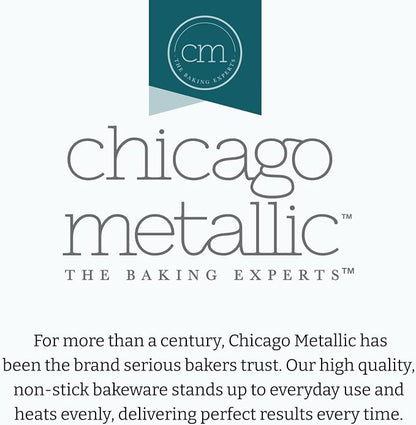 Chicago Metallic Professional Nonstick Round Cake Pan Set, 3-Piece Bakeware Set with 6 Inch, 8 Inch, and 10 Inch Pans, Heavy-Weight Aluminized Steel for Even Baking