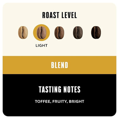 BLK & Bold Whole Bean Coffee, Brighter Days Light Roast, Coffee Beans, Fruity Toffee Notes, Fresh Roasted Coffee for Drip, French Press, Cold Brew & Espresso, 12 oz Bags (2 Pack)