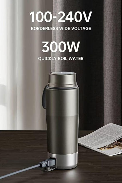 Pure Titanium Electric Travel Kettle, 0.52L Portable Water Boiler with 12 Temperature Controls, 100-240V Dual Voltage for Travel Office Hotel