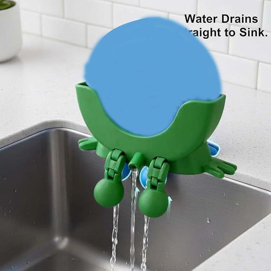 2026 New Scrub Sponge Holder,Cute Hanging Scrub Sponges Holder with Drainage,3D Printing Funny Sponges Stand for Kitchen Sink(Green)
