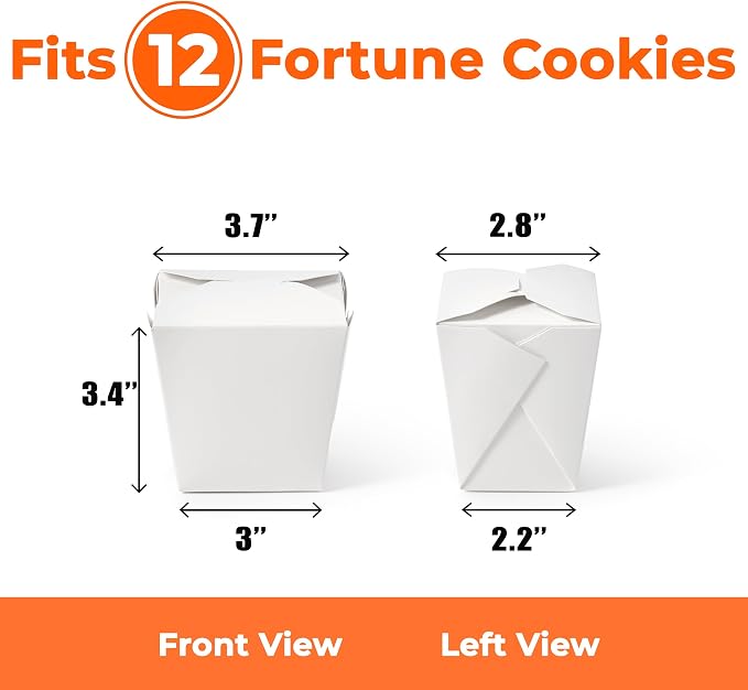 Fit Meal Prep 16 oz Chinese Take Out Boxes 50 Pack Plain White Paperboard Food Containers, Leak and Grease Resistant Pint Size Asian Rectangle To Go Boxes, Candy Buffet Box and Party Favors