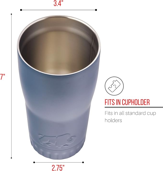 Silver Buffalo Double Walled Vacuum Insulated Stainless Steel Tumbler With Easy Sip Lid Keeps Hot and Cold, Travel Coffee Mug Clear Lid, 20 Ounces, Matte Gray