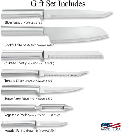 Rada Cutlery The Starter Gift Set (S38), 7-piece Knife Set, Stainless Steel Blades, Silver Handle