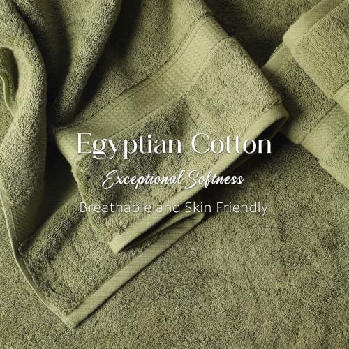 SUPERIOR Egyptian Cotton Ultra Plush & Absorbent, 3 Piece Set, Forest Green