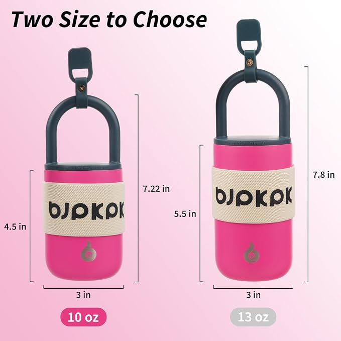 BJPKPK 10oz Insulated Tumbler With Lid And Handle Stainless Steel Travel Mug Loop Coffee Tumbler Cups