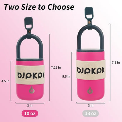 BJPKPK 10oz Insulated Tumbler With Lid And Handle Stainless Steel Travel Mug Loop Coffee Tumbler Cups