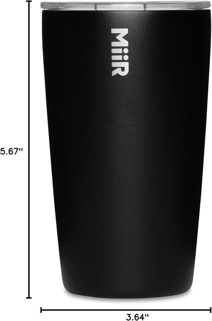 MiiR, Tumbler, Vacuum Insulated, Stainless Steel with Slide Lid, Cup Holder Compatible & BPA Free, Black, 12 Fluid Ounces