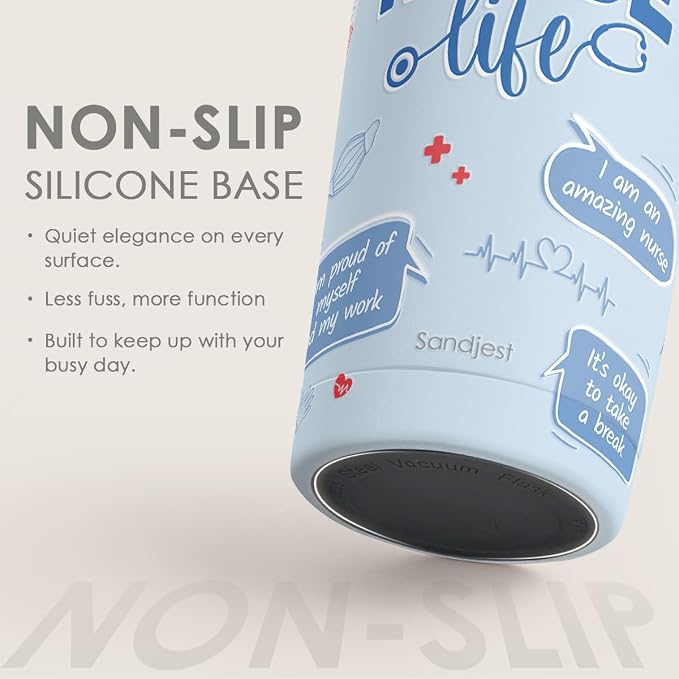 SANDJEST Nurses Tumbler 20oz, Stainless Steel Travel Cup with Lid, Nurse Life Insulated Coffee Mug, Gifts for Women Girls Friends Sisters on Birthday Christmas Nurse Week
