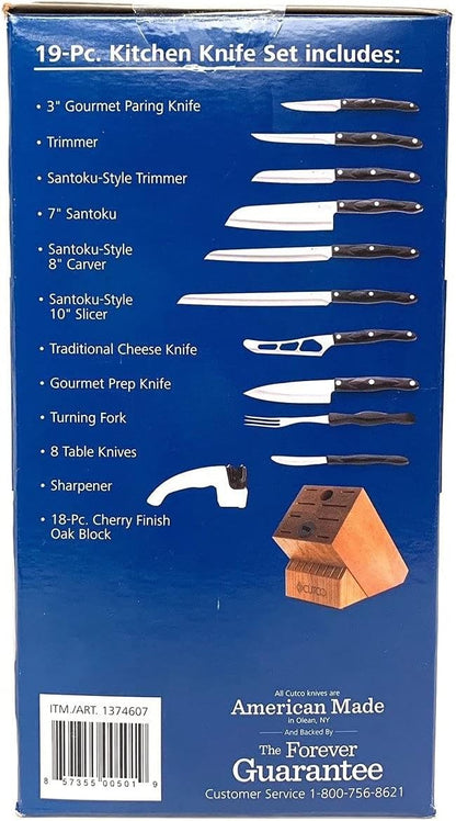 Cutco 19 Pc Kitchen Knife Set Cherry Wood Stand