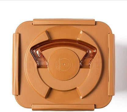 Crazy Korean Cooking Premium Kimchi, Sauerkraut Fermentation and Storage Container with Inner Vacuum Lid (1.6 Gal Sandy Brown (6.4L))