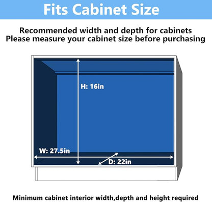 LOVMOR Individual Pull Out Cabinet Organizer, 2 Tier Slide Out Cabinet Drawers, Pots and Pans Organizer and Storage Pantry Shelf for Kitchen (27" W x 21½" D)