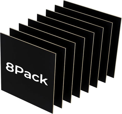 8 Pack Black Basswood for Laser Cutting, 12"x12"x1/8" (3 mm) Double-Sided Colored Plywood Sheets, for Laser Engraving, DIY Craft Wood & School Projects