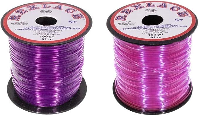 Craft County Rexlace Multicolor Bundle Packs – 100 Yards of Each Color (Sugar Plum)