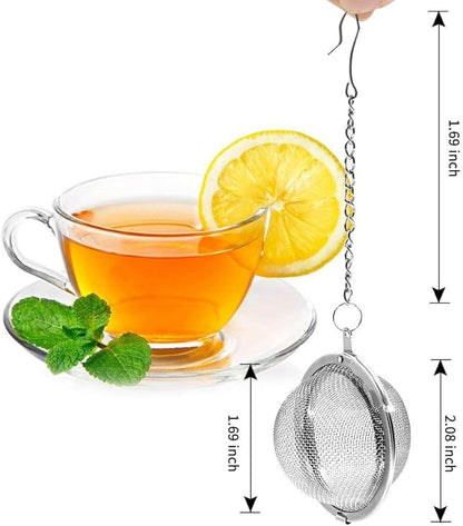 Fu Store 2pcs Stainless Steel Mesh Tea Ball 2.1 Inch Tea Strainers Teas Infuser Strainer Filters for Teas