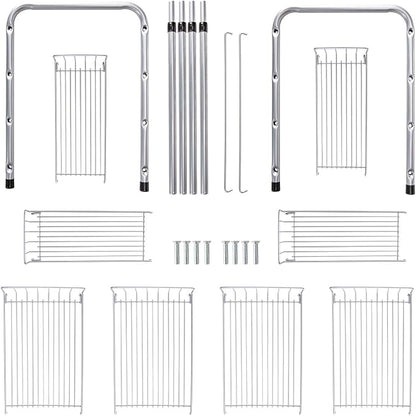 FlagShip 2 Tier Under Sink Organizers and Storage Rack Expandable Cabinet Shelf for Kitchen Bathroom Silver (17-25 inches)