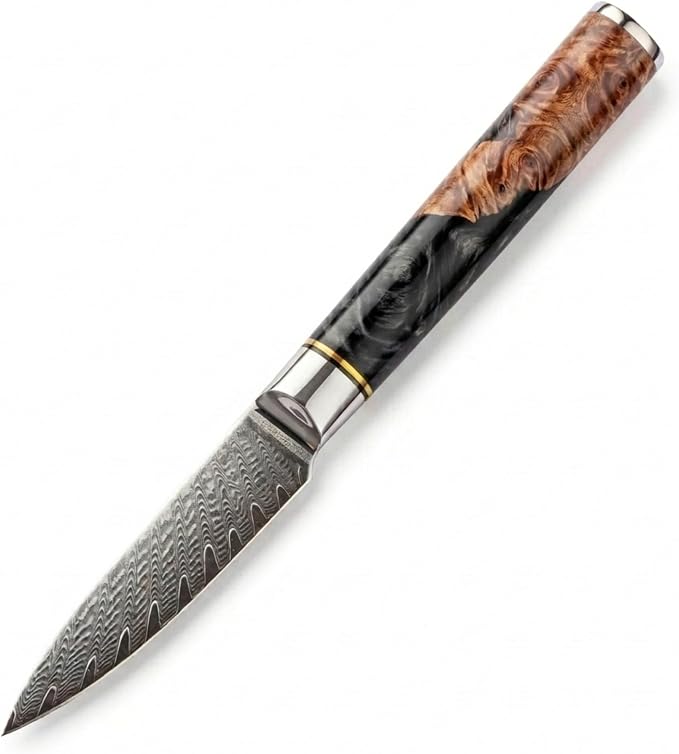 Tidal Black - 4" Paring Knife - Damascus