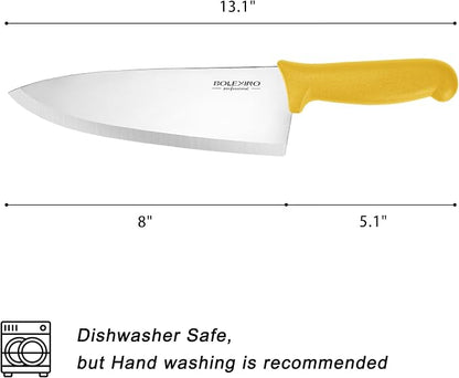 8 inch Japanese High Carbon Stainless Steel Chef Knife Set, Professional Extra Sharp Wide Cook Knife with Non-slip Ergonomic Handle, for Kitchen Home Restaurant