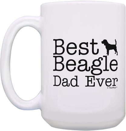 ThisWear Best Beagle Dad Ever and Best Beagle Mom Ever Mug Set 2 Pack 15-oz Mugs Cups 15oz Mugs