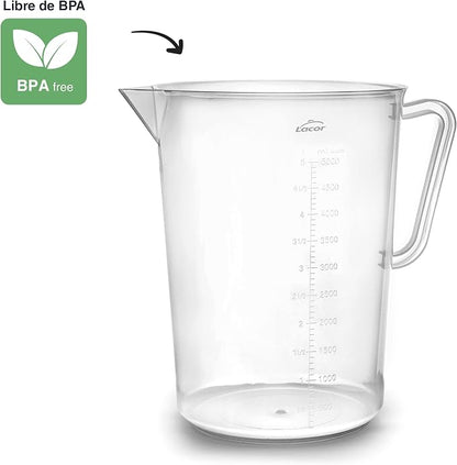 Lacor - 67214 - Measuring Jug, Measuring Cup, Liquid Meter, Polypropylene, BPA Free, 20 cm, 5 L