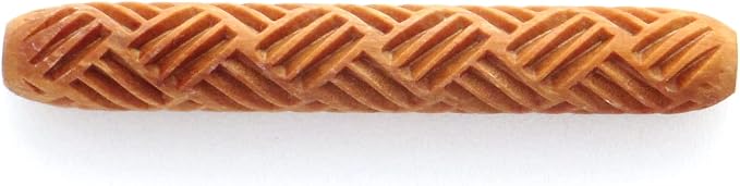MKM Pottery Tools Wood Hand Rollers for Clay (HR-23 Basketweave)