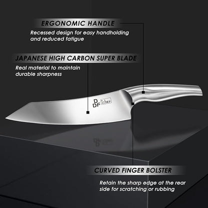 DDF iohEF Kitchen Knife Set with Block, 16 PCS Knife Sets for Kitchen with Block Japanese Stainless Steel, Ultra Sharp Chef Knife Set with Sharpener