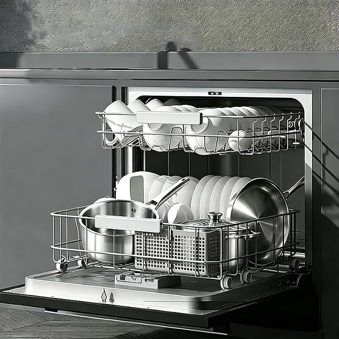 Stainless Steel Pots and Pans Set, 8 Piece Kitchen Induction Cookware Sets with Glass Lids, Works with Induction, Electric and Gas Cooktops, Non Toxic, Oven & Dishwasher Safe