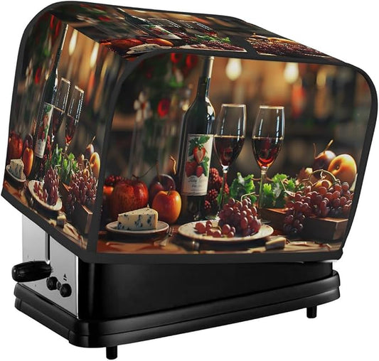Grape Wine Toaster Cover 4 Slice Wide Slot Washable Toaster Covers | Fruit Apple Dust and Fingerprint Protection Bread Maker Covers for Kitchen Accessories Decor Bakeware Women Gift