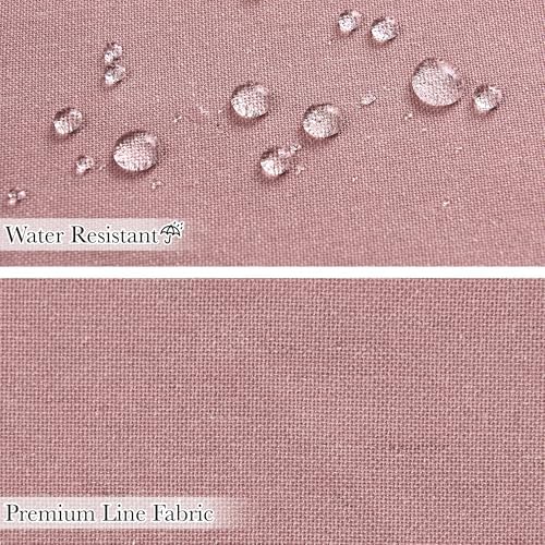 KGORGE Linen Fabric Shower Curtains-Semi Sheer Button Hole Lightweight Waterproof Privacy Light Filtering Shower Curtains for Nursery Bathroom with 12 Hooks, 72 x 72 inches Long, Dusty Pink, 1 Panel