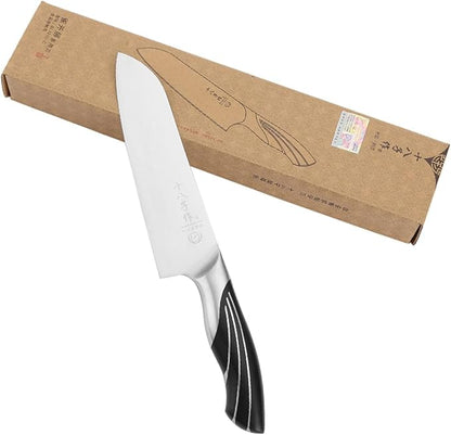 SHI BA ZI ZUO 6.5-inch Santoku knife Professional chef's knife, stainless steel kitchen knife with cast steel handle