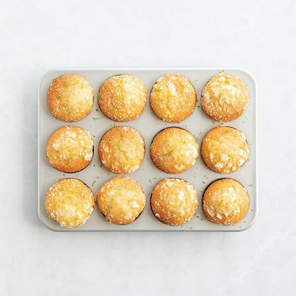 Nordic Ware Brilliant™ Colorful Bakeware 12 Cavity Muffin Pan, Nonstick made without PFAS or PTFE for safe cooking; Reinforced steel rim prevents warping