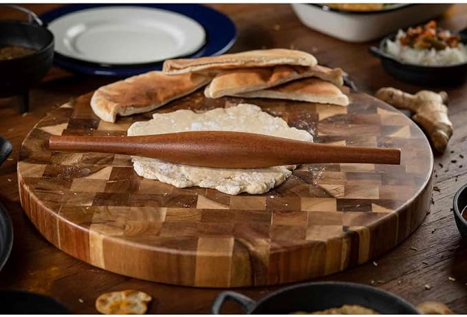Tablecraft 11065 Tapered Rolling Pin, Natural, Acacia Wood, 13-inch Length