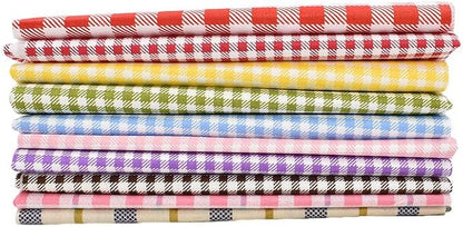 10pcs 12 x 12 inches (30cmx30cm) Print Check Series Fabric Bundle Squares Patchwork DIY Sewing Scrapbooking Quilting Pattern Artcraft