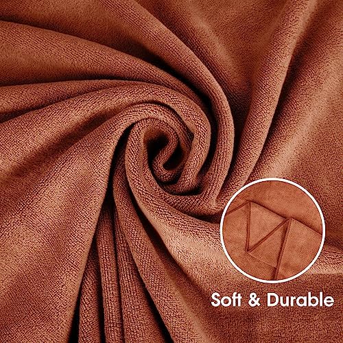 JML Microfiber Towels, Bath Towel Sets (6 Pack, 27" x 55") - Extra Absorbent, Fast Drying, Multipurpose for Bath, Swimming, Fitness, Sports, Yoga, Violet/Coffee/Blue