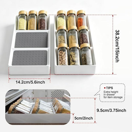 Kitchen Drawer Organizer,2 Pack,Pantry Organizers and Storage,Spice Rack Organizer for Cabinet, Making up Organizer, Bottle Rack,Bottles Holder,Spice Bottle Organizer