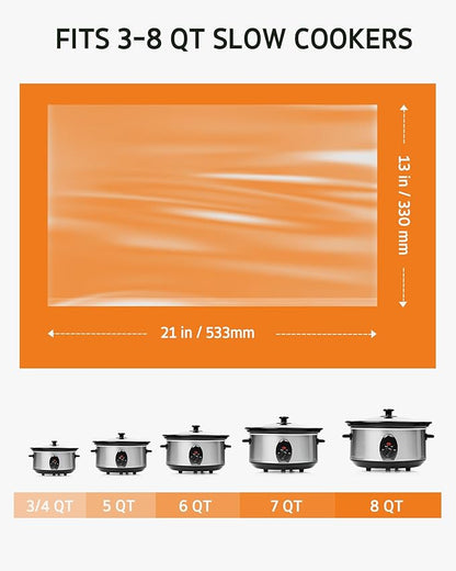 Syntus 30 Count Slow Cooker Liners, Large Size 13" x 21" Fits 3-8 Quart Pots BPA-free Disposable Cooking Bags Suitable for Oval & Round & Retangular Slow Cookers