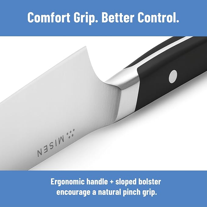 Misen 6.8" Chef Knife – High Carbon Japanese AUS-10 Stainless Steel – Hybrid German & Japanese Blade – Precision Kitchen Knife for Professionals & Home Cooks – Ultimate Cutting Performance - Black
