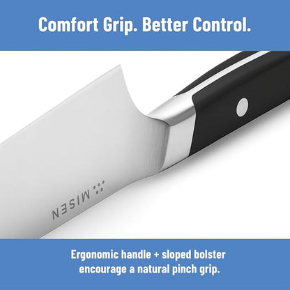 Misen 6.8" Chef Knife – High Carbon Japanese AUS-10 Stainless Steel – Hybrid German & Japanese Blade – Precision Kitchen Knife for Professionals & Home Cooks – Ultimate Cutting Performance - Black