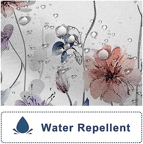 Flower Shower Curtain, Wildflower Shower Curtain Floral with Hooks, 72x72"