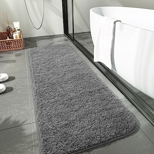 LOCHAS Bathroom Rug Runner 24x70 Inch, Bath Rugs Non Slip, Grey