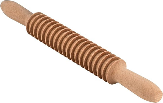 Beech Wood 7mm Fettuccine Pasta Cutter Noodle Lattice Roller Docker Dough Cutter Wooden Rolling Pin Spaghetti Pasta Maker Beechwood Noodle Cutter Rolling Pin Kitchen Cooking Tools