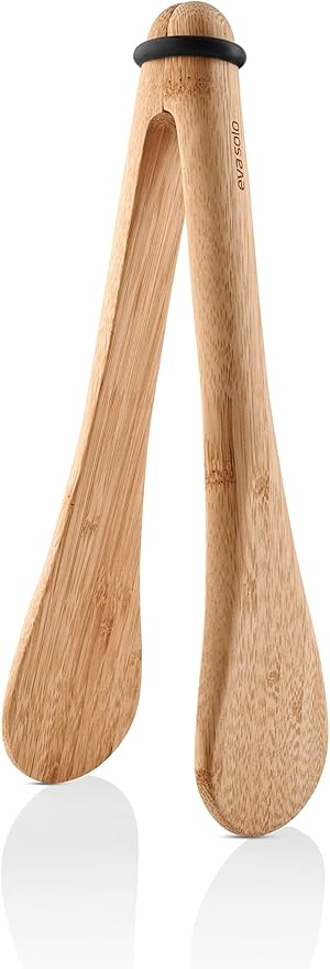 EVA SOLO | Nordic Kitchen Salad Tongs | Practical and Stylish Serving Tongs Made of Bamboo and Silicone Ring | Easy Storage | Bamboo