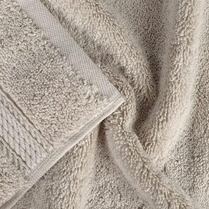 SUPERIOR Egyptian Cotton Pile Heavyweight Bath Sheet, 2 Piece Set, Stone