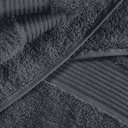 Belizzi Home Ultra Soft 6 Pack Cotton Towel Set, Contains 2 Bath Towels 28x55 inch, 2 Hand Towels 16x24 inch & 2 Wash Coths 12x12 inch, Ideal Everyday use, Compact & Lightweight - Charcoal Grey